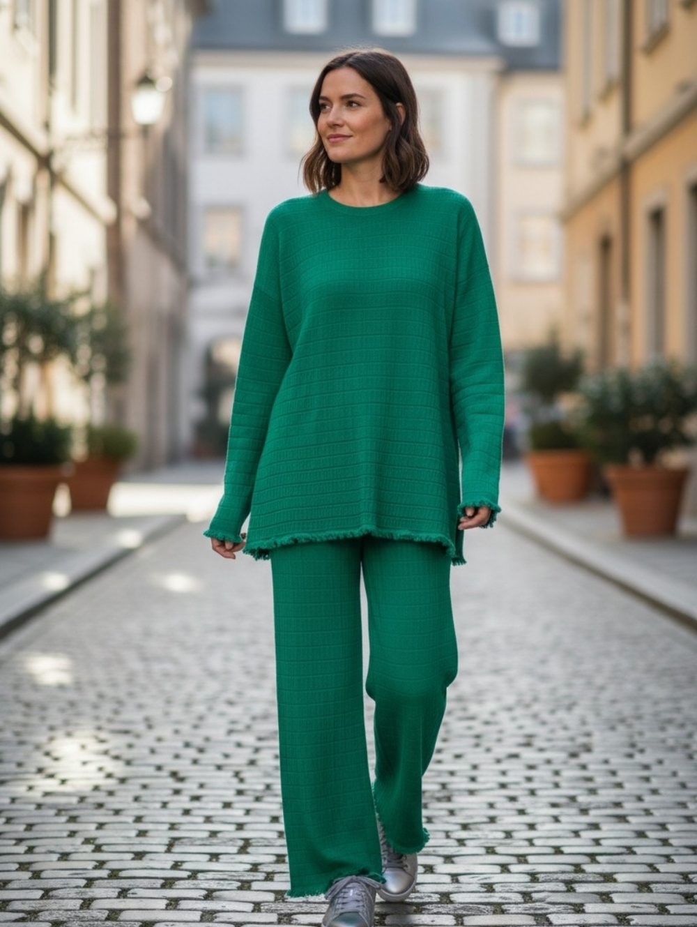 ​✨ Stunning Emerald Green Knit Tunic & Pants Set ✨